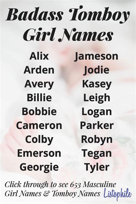 badass tomboy girl names